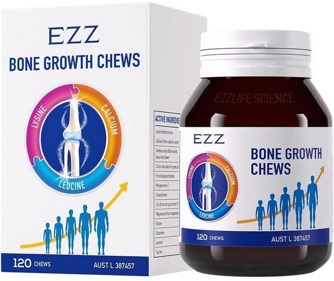 호주 EZZ Bone Growth Chews Tablets 본 그로우스 츄어블 정, 3개, 120정