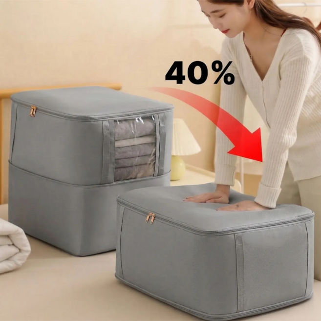 카메후 킹사이즈 이불압축파우치 이불정리함, 2개, 그레이