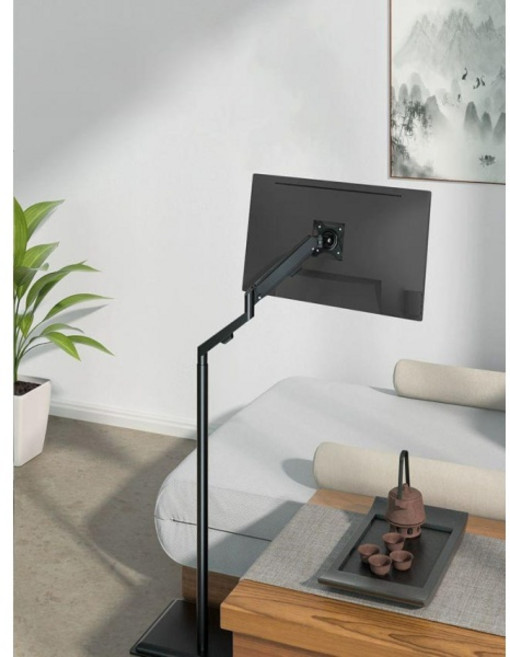 침대 모니터암 거치대 이동식 멀티 스탠드 노트북 0.9m 17-32인치 90도 조절, 기계식암1단계 14-43인치