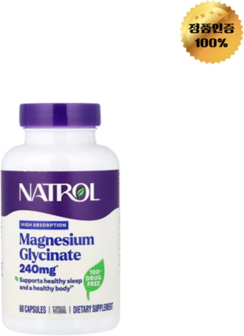 나트롤 마그네슘 글리신산 고흡수 240mg 캡슐 60정, 1개 - 쿠팡