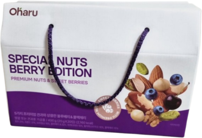 오하루 견과류 자연가득 스페셜견과 베리에디션 1박스 20봉, 20개, 20g