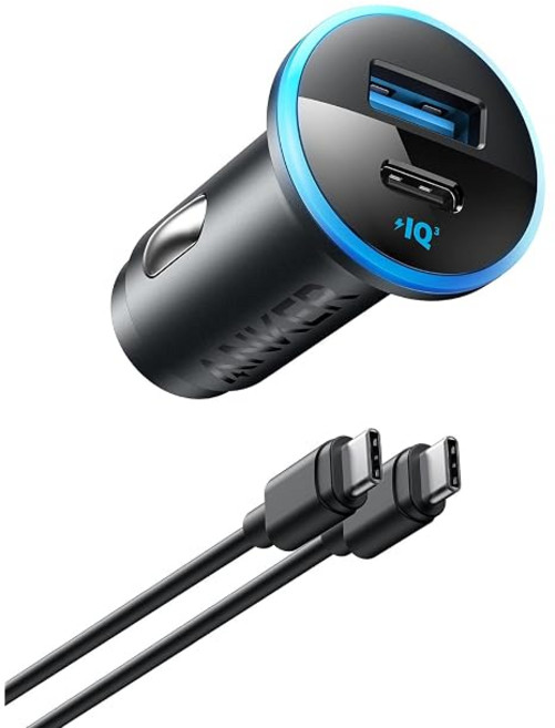 Anker 323 Car Charger 52.5W with USB-C & 케이블 USB PD 대응 2포트 C 자동차 충전기 C 케이블 포함, 상세페이지 참조, B2735