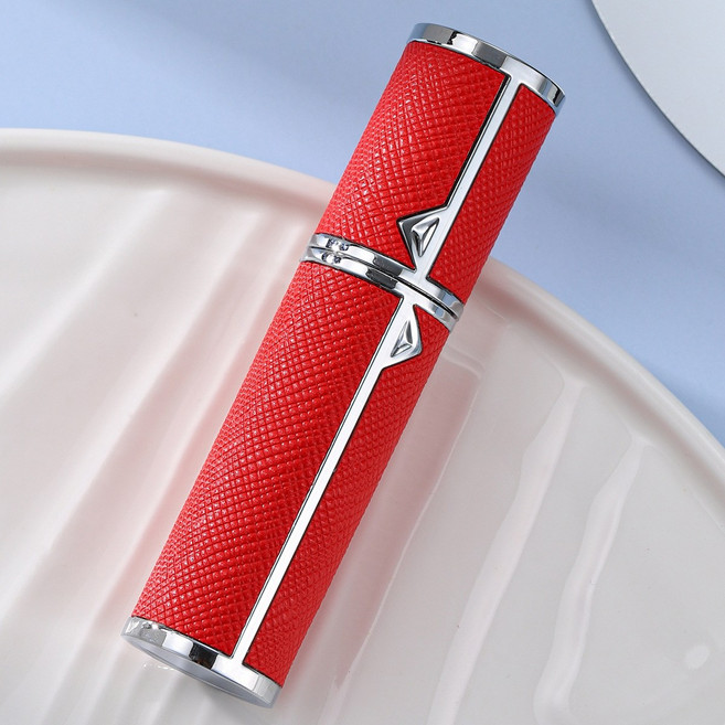 셀벨 프리미엄 향수케이스 휴대용 펌핑 자동 하단 충전 리필 향수공병 5ml, 1개, 레드