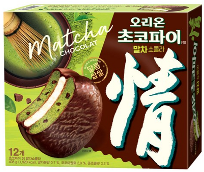오리온 초코파이 말차쇼콜라, 408g, 1개