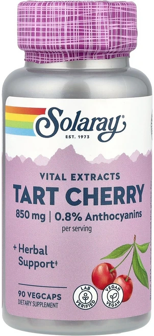 Solaray Vital Extracts 타트체리 베지 캡슐 90정(캡슐 1정당 425mg) Solaray (솔라레이), 1개, 90정 - 쿠팡