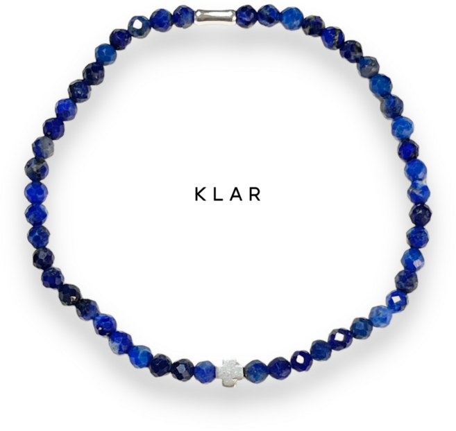클라(KLAR) 천연 라피스라줄리 실버(92.5) 정십자가(소) 팔찌 (3미리 컷팅)