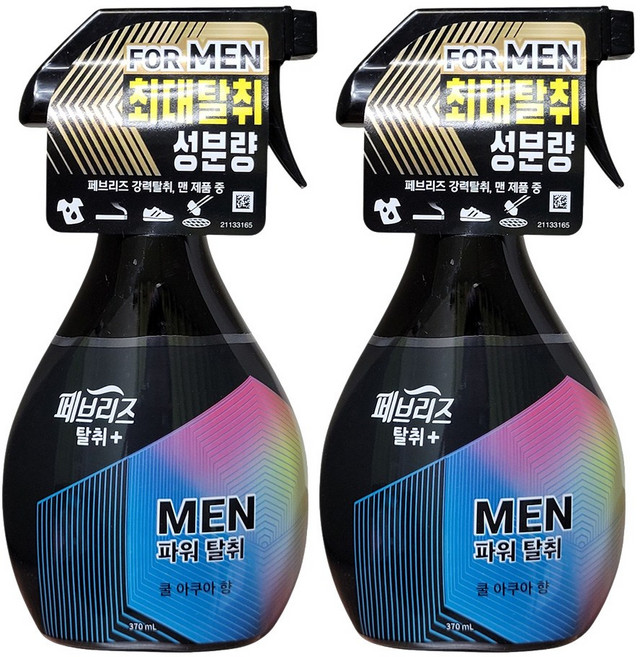 페브리즈 맨 쿨아쿠아 용기 370mlx2개 섬유탈취제, 2개