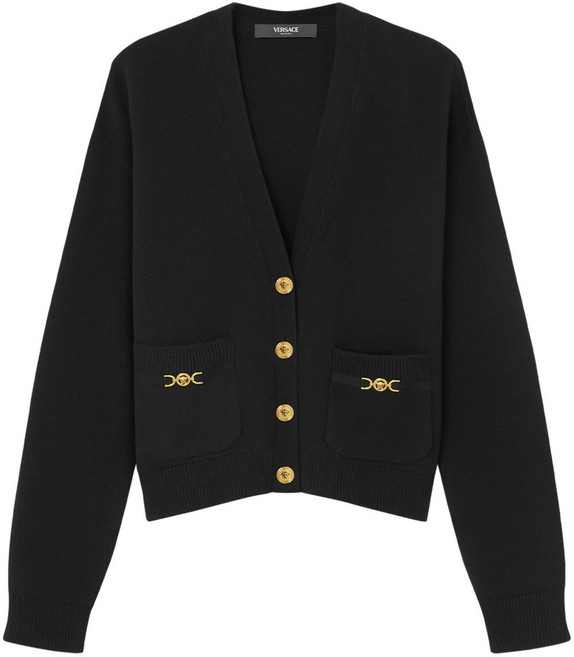 베르사체 메두사 장식 V넥 가디건