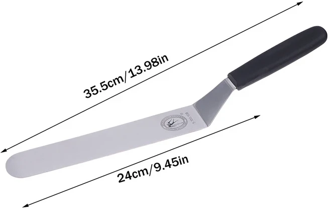 6/8/10인치 각진 스테인리스 스틸 아이싱 스패출라 – 케이크 페이스트리 및 베이킹 용도를 위한 곡선형 오, 01 10in