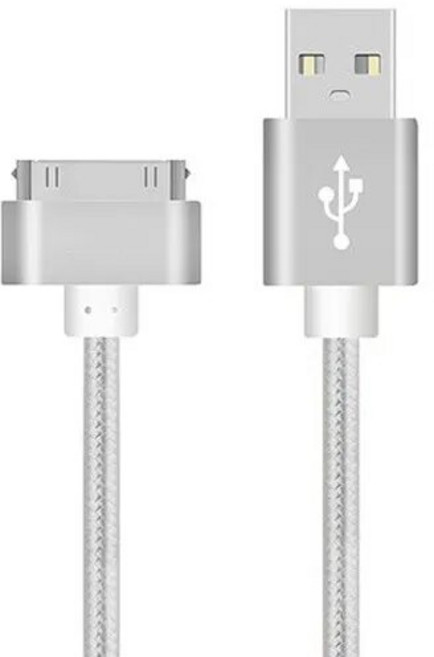 2M 긴 USB 케이블 고속 충전 30 핀 원래 충전 어댑터 iPhone 4 s 4s 3GS iPad 2 3 iPod Nano touch 용 충전기 데이터 케이블, 은, 03 0.25 메터, 1개
