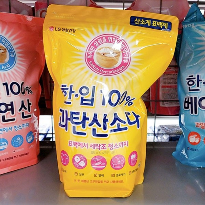 엘지 한입 과탄산소다 담은 표백제 분말형 2kg 2개 흰옷