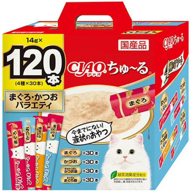 이나바 챠오츄르 대용량 120P 고양이간식, 120개, 14g