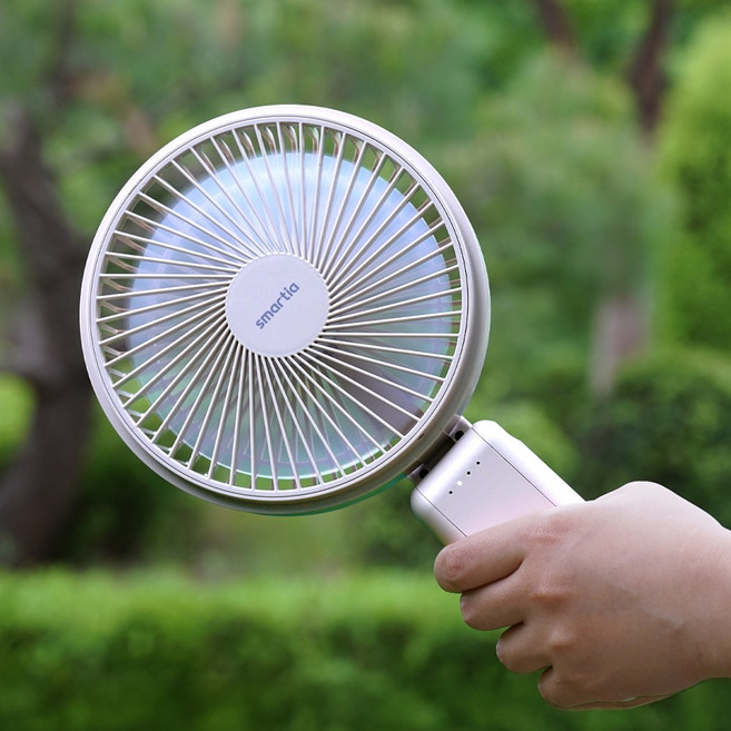 스마티아 맘모스팬 빅팬 휴대용 선풍기 탁상용 캠핑용 선풍기 MF1, 쿨 베이지