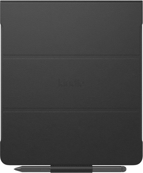 [Kindle Scribe(2024년 발매·2022년 발매)용]Amazon정품 접이식 가죽 커버(블랙), 1개