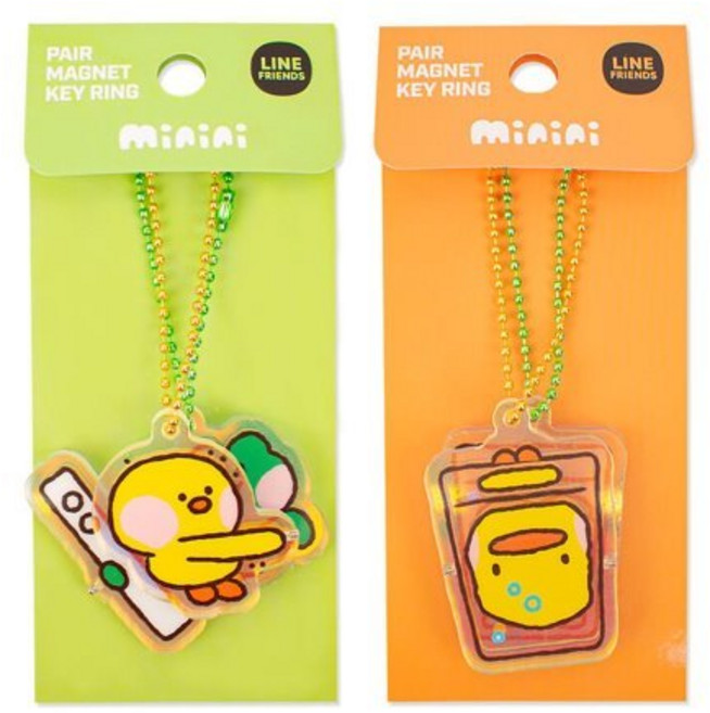 라인프렌즈 미니니 레니니 샐리니 페어 마그넷키링, 오렌지/262204