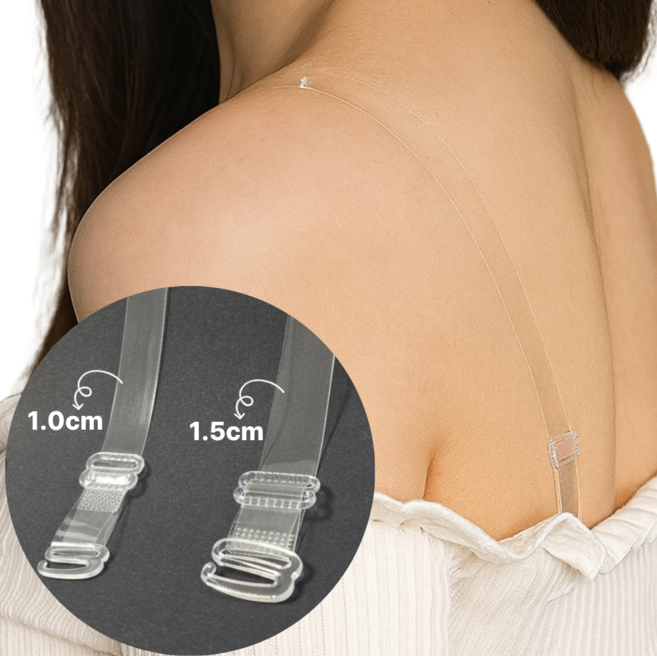 번쩍번쩍몰 고탄력 투명 누드 브라끈 (2개 1세트)