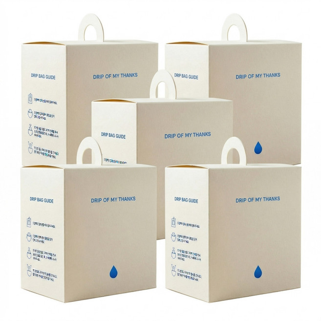 감사모아 드립 커피 답례품 결혼식 선물 세트 아이보리, 5박스, 7개입, 10g