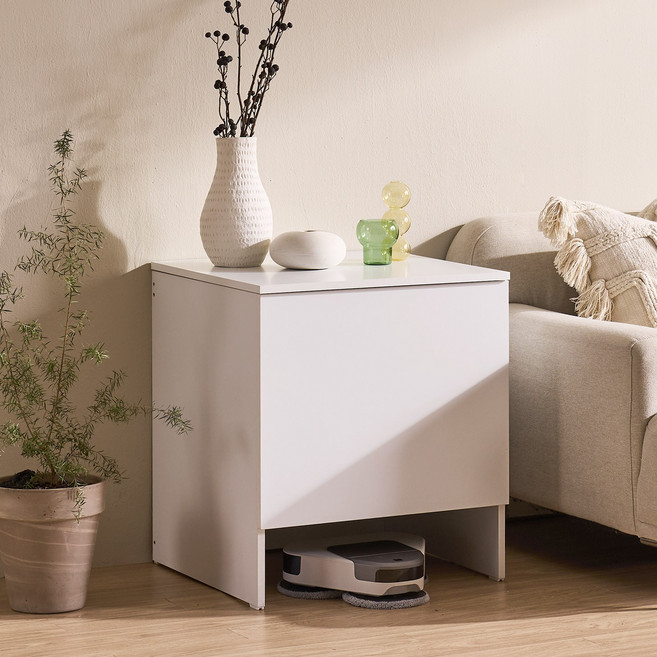 잉글랜더 주노 낮은 로봇청소기 수납장, 일반형, 화이트