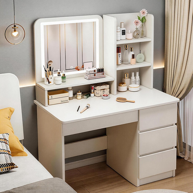 홈컴 화장대 거실 대용량 서랍형 메이크업 수납장, 화이트