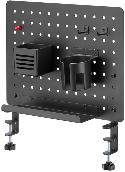 스틸 페그 보드 타공판 파티션 책상 가림막 풀세트 클램프형 블랙, 클램프형 블랙 DSK001BK