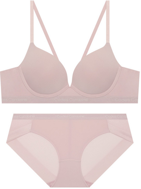 코데즈컴바인이너웨어 서포트 노와이어브라 햄팬티세트_베이비핑크