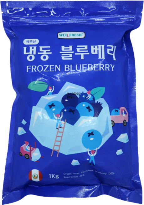 웰프레쉬 냉동 블루베리 1kg(페루산), 1개, 1kg