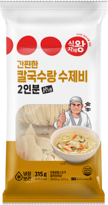 식자재왕 간편조리 생칼국수랑수제비 2인, 6개, 315g