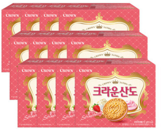 크라운산도 산도딸기 161g x 12(1박스), 12개