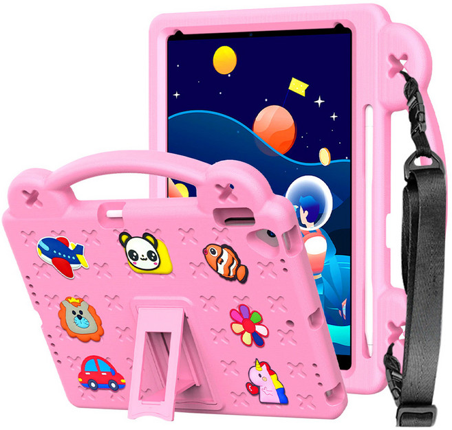 갤럭시탭 아이패드 애니멀비츠 에바폼 케이스, 핑크 딸기우유