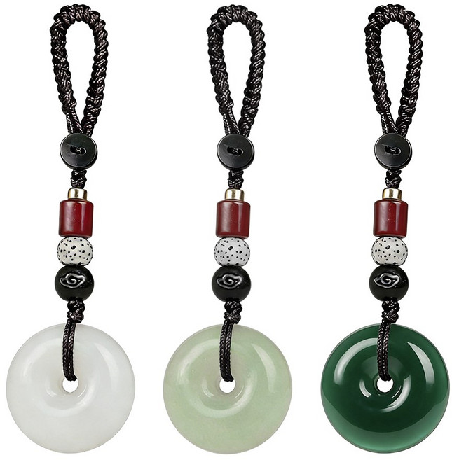 투데이리빙 3개 세트 전통 노리개 키링 매듭 태슬 열쇠고리 옥구슬 장식 고급 차키 키홀더 한국 문양 외국인 선물 기념품, 혼합 색상