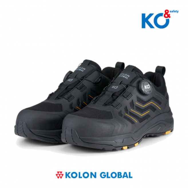 코오롱글로벌 KS-401D 안전화 4인치 논슬립 와이드 토캡, 블랙, 1개