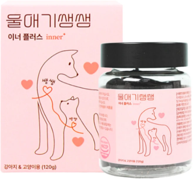 울애기쌩쌩 이너플러스 반려동물 종합영양제 기관지 심장 신장 간 케어, 60정, 1개 - 쿠팡