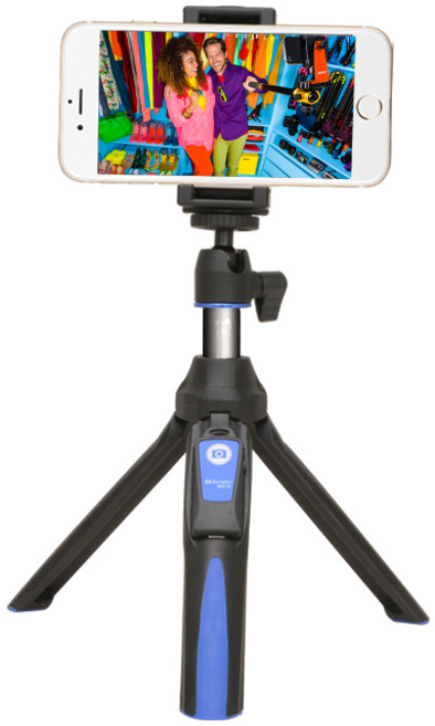 MeFoto 확장형 셀카봉 모노포드 미니 테이블 삼각대 휴대폰 스탠드 홀더 마운트 화웨이 아이폰용 블루투스, 02 Blue, 1개