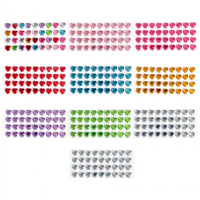 10장세트 큐빅 다이아몬드 보석스티커 360pcs, 1세트, 혼합(S2717) 360P