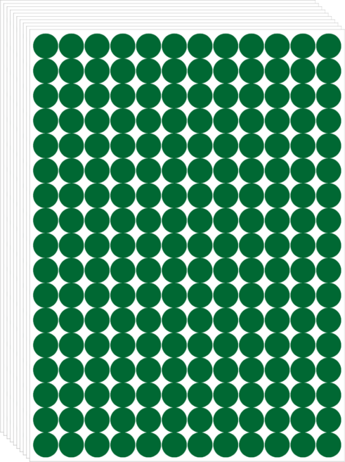 20종 칼라 원형 도트 스티커 10mm, 1개, 05.녹색 2040개입