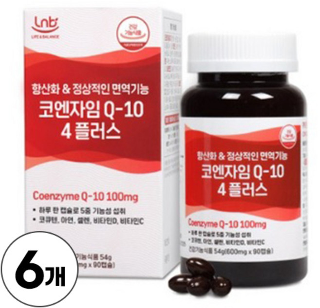 코엔자임 큐텐 coenzyme Q10 Q텐 코앤자임 큐10 아연 셀렌 비타민D 비타민C 코큐텐 코큐10 코Q10, 6개, 90정