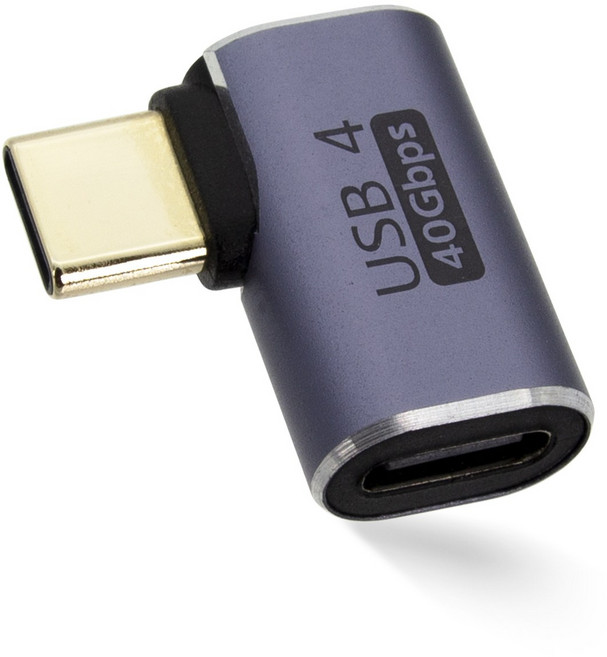 에이치디탑 USB4 C타입 8K 측면 꺾임 100W 젠더, HT-CL015, 1개