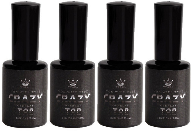 TIARA 논와이프 크레이지 오버레이 탑 젤, 틱크, 14ml, 4개