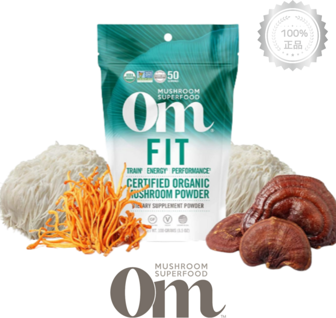 옴 머쉬룸 버섯 분말 핏 100g 동충하초 영지버섯 노루궁뎅이버섯 함유 에너지 보충, 1개