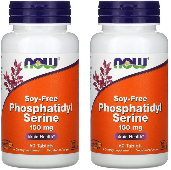 [1+1] Nowfood 나우푸드 포스파티딜세린 150mg 60정 Phosphatidyl Serine 해바라기 레시틴 탄산칼슘 채식주의자 KOSHER 비건