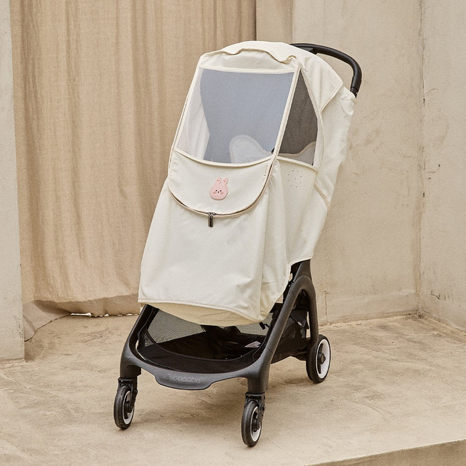 돗투돗 원패치 유모차 방풍 커버, 1개, 베이비바니(아이보리)