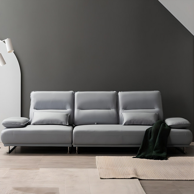 우아미 카리안 가죽 스윙 4인용 소파 방문설치, 파스텔블루