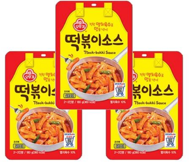 오뚜기 진한멸치육수로맛을낸떡볶이소스 180G 자취 어묵 야식 아이 간식 튀김, 540g, 10세트