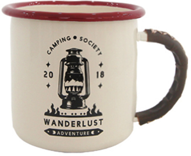 닥터캠프 법랑 캠핑 손잡이 머그 컵, 1개, 아이보리