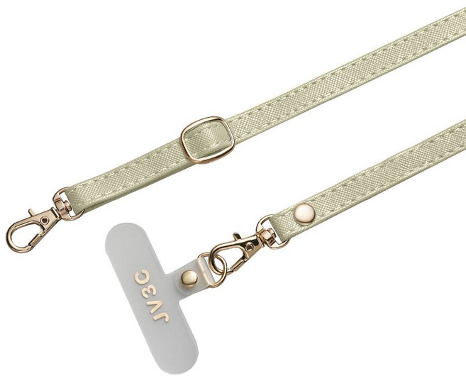 簡約皮革手機掛繩 頸掛繩 吊飾掛繩, 灰綠, 1個