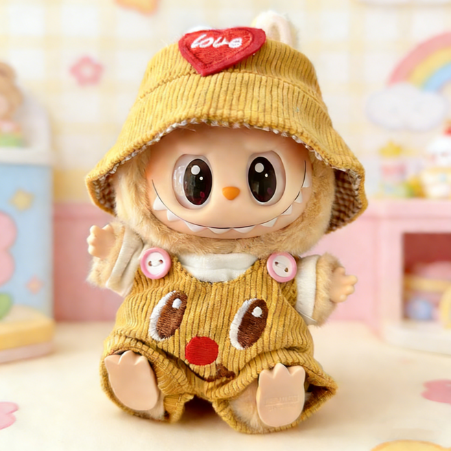 [국내배송] 라부 인형 1세대 2세대 3세대 호환 옷세트 원피스 티셔츠 인형 옷 입히기, 옐로우, 1개