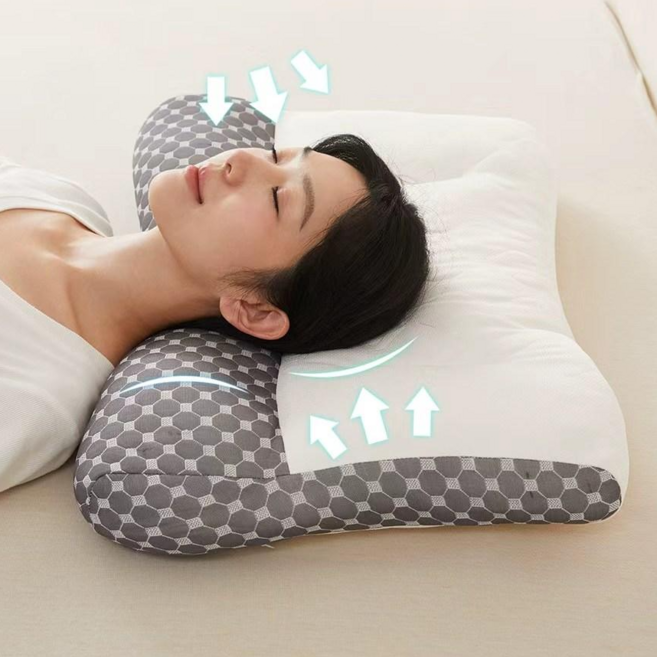 라온스페이스 라텍스 편한 수면 경추 베개, 그레이A, 2개