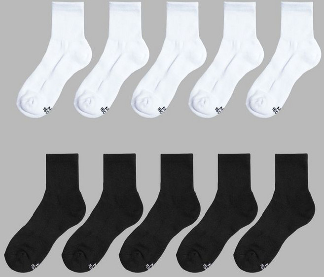 일오공칠 10PACK 1507 클래식 더블 애슬레틱 하프 삭스 - 스노우화이트 블랙 142541