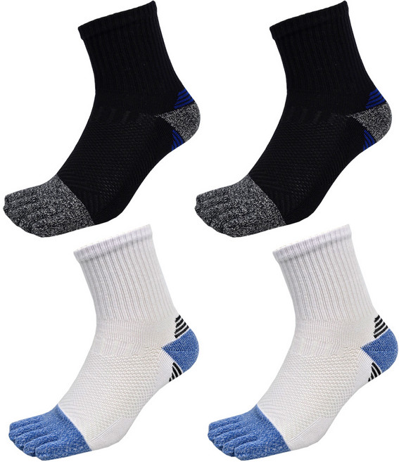 남자 코어트랙 스포츠 발가락양말 4켤레 이중바닥 쿠션 중목