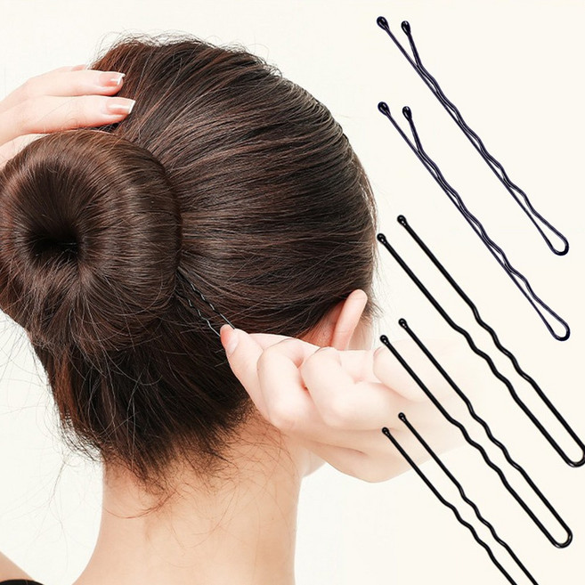 비온엑스 미용 올림머리 고정 u핀, 100개, 블랙